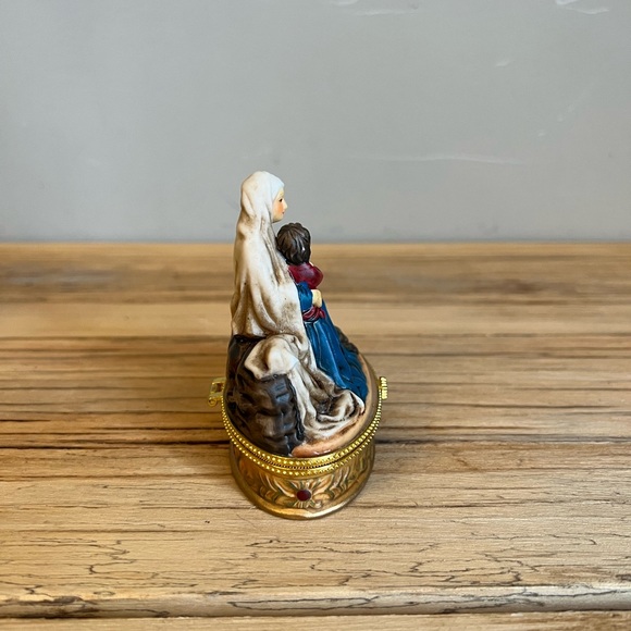 Vintage Trinity Broadcasting Network Porcelain Trinket Box Virgin Mary & jesus - Picture 4 of 8